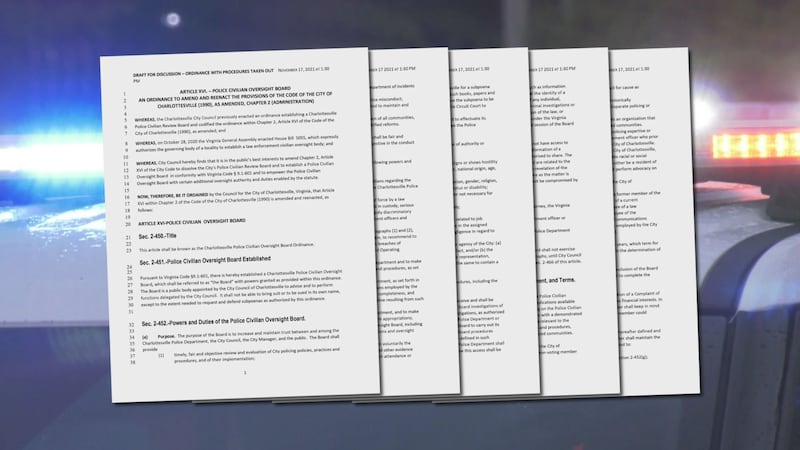 Charlottesville's PCRB Proposed Draft Ordinance