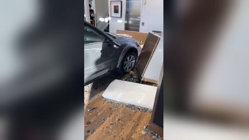 Police say 35-year-old Michael Murray purposefully crashed his recently purchased car into the...