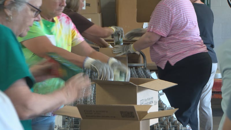 Volunteers pack 1,000 food boxes to fight senior hunger