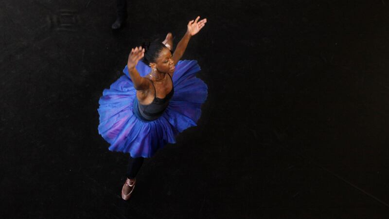 FILE - In this Tuesday, July 10, 2012 photo, dancer Michaela DePrince rehearses for her lead...