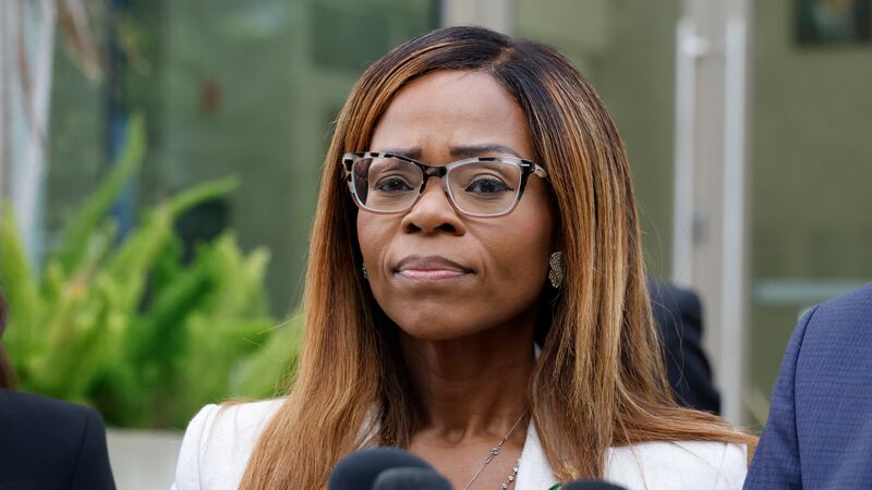 CORRECTS TO HEARING, NOT ARRAIGNMENT - U.S. Rep. Sheila Cherfilus-McCormick, D-Fla., speaks to...
