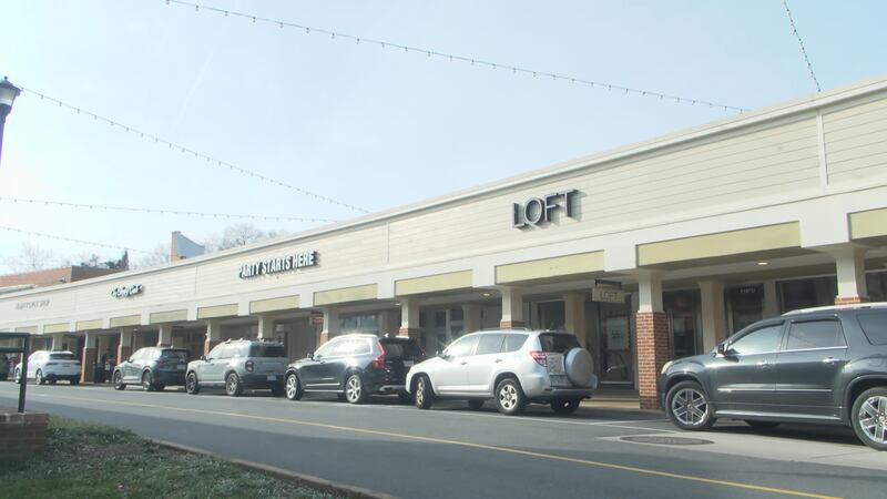 This stretch of Barracks Road Shopping Center will see a new brick facade.