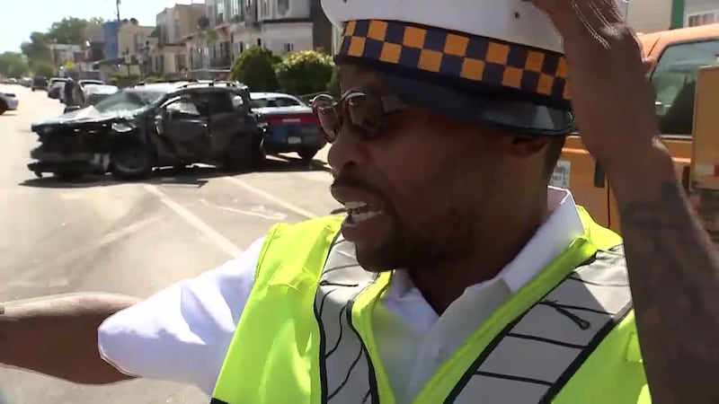 A crossing guard went viral after recounting a car crash.